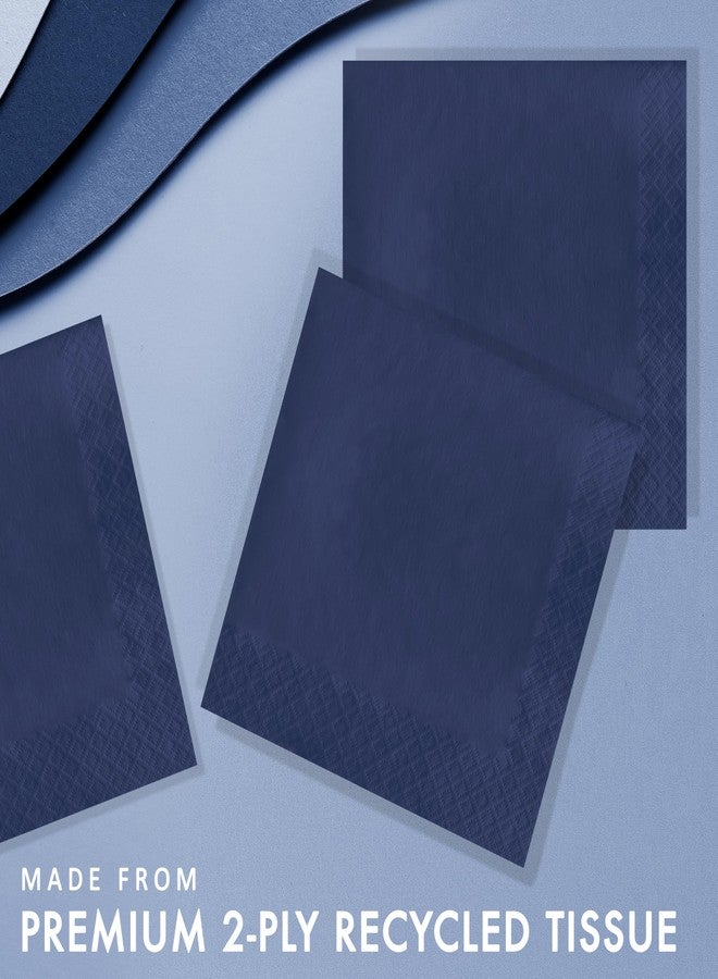 كرييتف كونفيرتينج مناديل غداء من طبقتين من كرييتف كونفرتينج، بنقشة ألوان جذابة، لوازم حفلات، 6.5 بوصة × 6.5 بوصة، لون أزرق داكن، 50 منديلًا - Image 2